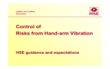 Control of Risks from Hand-arm Vibration HSE guidance and expectations Health and Safety