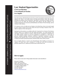 Law Student Opportunities  Civil Law Division Correctional Law Section