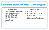 21-1-2: Special Right Triangles
