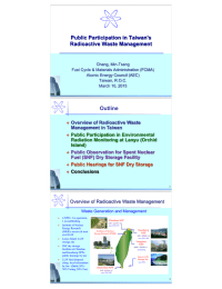 Public Participation in Taiwan's Radioactive Waste Management