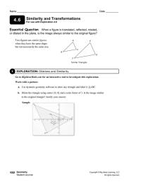 4.6 Similarity and Transformations Essential Question