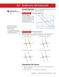 3.2 Parallel Lines and Transversals Essential Question