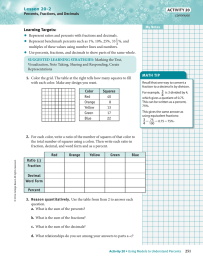 • Lesson 20-2 ACTIVITY 20 Learning Targets: