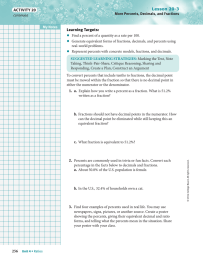 • Lesson 20-3 ACTIVITY 20 Learning Targets: