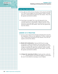 Lesson 13-3 Check Your Understanding ACTIVITY 13