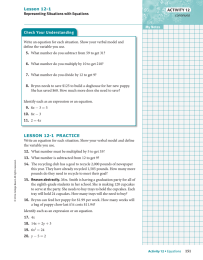 Lesson 12-1 Check Your Understanding ACTIVITY 12