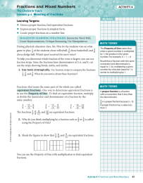 • Fractions and Mixed Numbers The Choice Is Yours