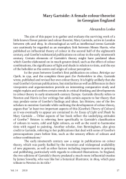 Mary Gartside: A female colour theorist in Georgian England Alexandra Loske