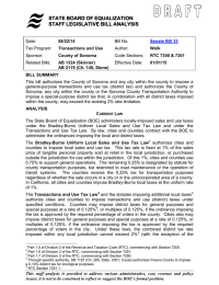 STATE BOARD OF EQUALIZATION STAFF LEGISLATIVE BILL ANALYSIS