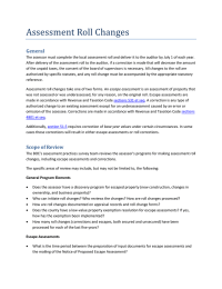 Assessment Roll Changes General