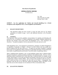 OPERATIONS MEMO