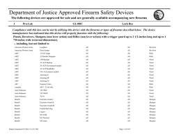 Department of Justice Approved Firearm Safety Devices