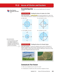 11.2 Areas of Circles and Sectors Essential Question REASONING