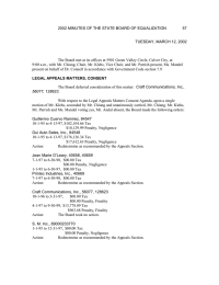 2002 MINUTES OF THE STATE BOARD OF EQUALIZATION 57