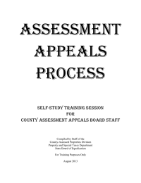 ASSESSMENT APPEALS PROCESS