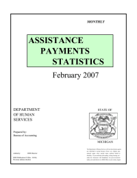 ASSISTANCE PAYMENTS STATISTICS February 2007