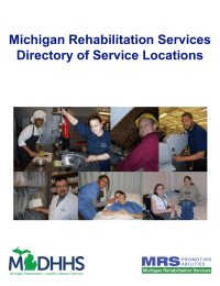 Michigan Rehabilitation Services Directory of Service Locations