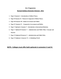 B.A. Programme  Revised Syllabus (Semester Scheme) ‐ 2011 
