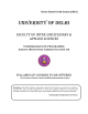 UNIVERSITY OF DELHI  FACULTY OF INTER-DISCIPLINARY &amp; APPLIED SCIENCES