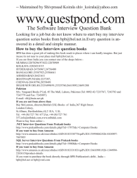 www.questpond.com The Software Interview Question Bank
