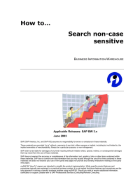 How to… Search non-case sensitive