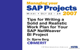 Tips for Writing a Solid and Realistic Work Plan for Your SAP NetWeaver
