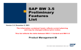 SAP BW 3.5 Preliminary Features List