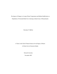 The Impact of Changes in Average Winter Temperatures and Habitat... Populations of Terrestrial Birds Over-wintering in Inland Areas of Massachusetts