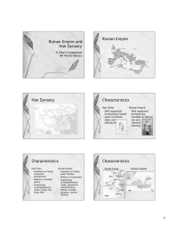 Roman Empire Roman Empire and Han Dynasty Characteristics