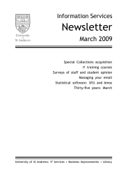 Newsletter March 2009 Information Services