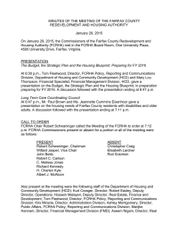 MINUTES OF THE MEETING OF THE FAIRFAX COUNTY  January 29, 2015