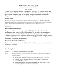 Fairfax County Citizen Corps Council Meeting Minutes for May 28, 2015