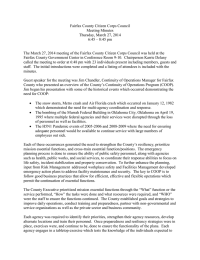 Fairfax County Citizen Corps Council Meeting Minutes Thursday, March 27, 2014