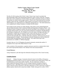 Fairfax County Citizen Corps Council Meeting Minutes Thursday, May 29, 2014