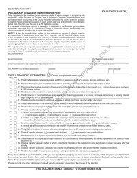 PRELIMINARY CHANGE IN OWNERSHIP REPORT