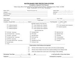 WATER-BASED FIRE PROTECTION SYSTEM Acceptance Inspection/Test Request