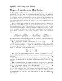 Special Relativity and Fields Homework problem, due 13th October