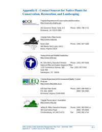 Appendix E - Contact Sources for Native Plants for