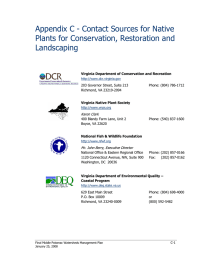 Appendix C - Contact Sources for Native Landscaping