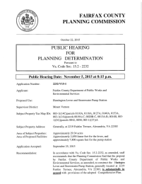 FAIRFAX COUNTY PLANNING COMMISSION PUBLIC HEARING FOR