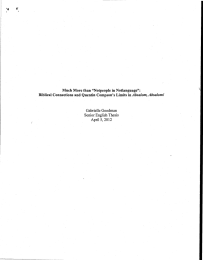 Much More than &#34;Notpeople in Notlanguage&#34;: Absalom, Absalom! Gabrielle Goodman Senior English Thesis