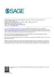 Cultural Constructions of Family Schemas: The Case of Women Finance... Author(s): Mary Blair-Loy
