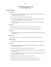 2012  Faculty Achievements and Activities College of Engineering