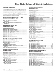 Dixie State College of Utah Articulations General Education Breadth Humanities (BHU) (Humanities&mdash;HU)
