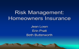 Risk Management: Homeowners Insurance Jean Lown Erin Pratt