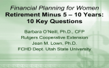 Financial Planning for Women – 10 Years: Retirement Minus 5 10 Key Questions