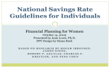 National Savings Rate Guidelines for Individuals Financial Planning for Women October 14, 2009