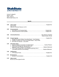 FACULTY SENATE March 3, 2014 3:00 – 4:30 p.m.