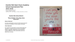 Granite Falls Open Doors Academy School Improvement Plan 2015-2016