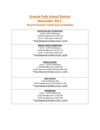 Granite Falls School District -November 2015 - Parent/Teacher Conference Schedules